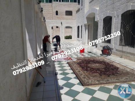 نعمل على تنظيف المباني بعد الدهان و جلي و تلميع البلاط