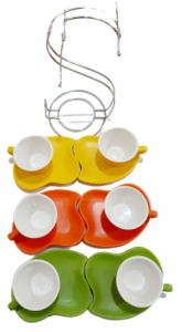 طقم فناجين قهوه ملون بأشكال جذابه