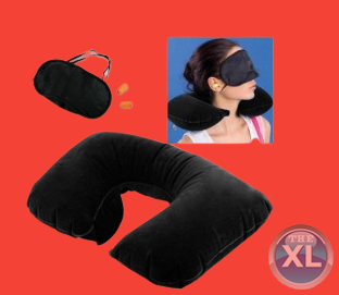 مجموعة السفر مخدة رقبة قابلة للنفخ وغطاء عين وسدادات اذن01024119733